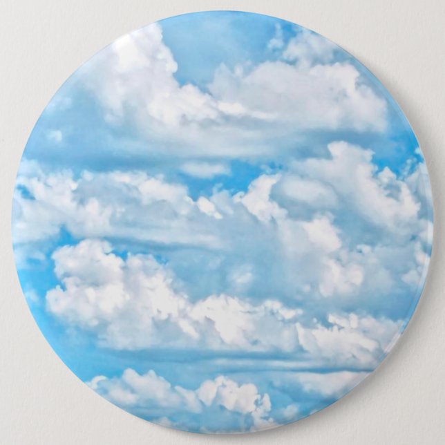 Festive Happy Sunny Clouds Background 6 Inch Round Button (Front)