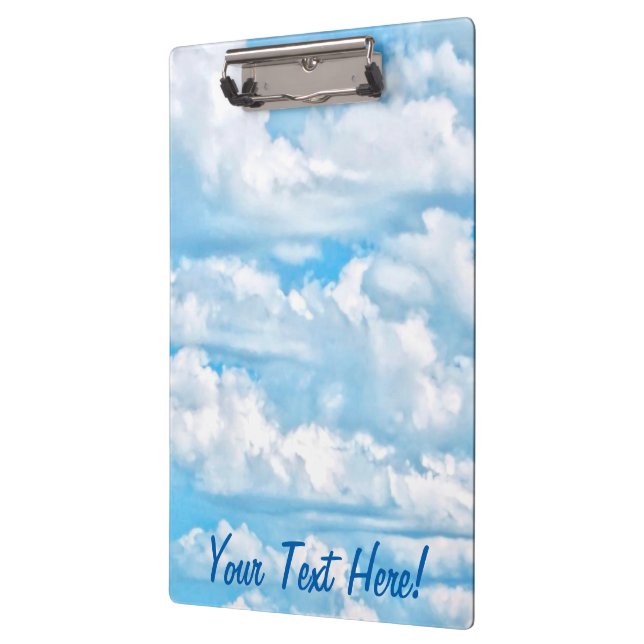 Festive Happy Sunny Clouds Background Clipboard (Left)