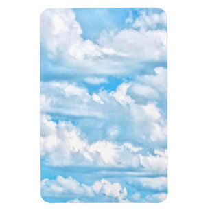 Festive Happy Sunny Clouds Background Magnet