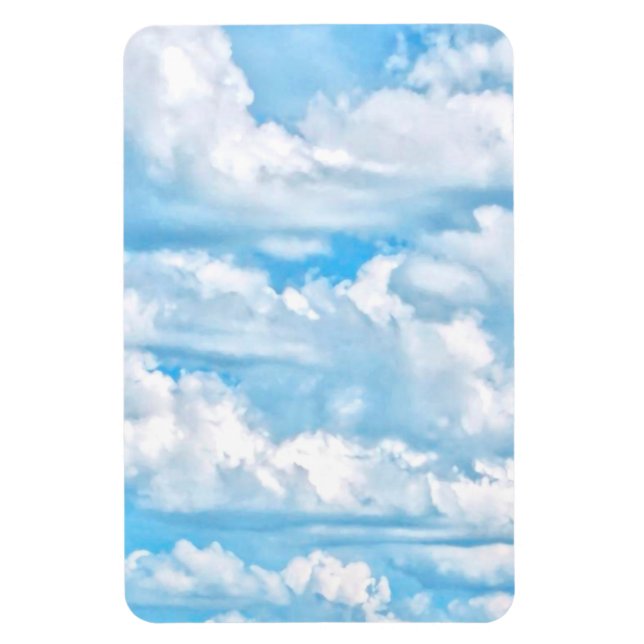 Festive Happy Sunny Clouds Background Magnet (Vertical)