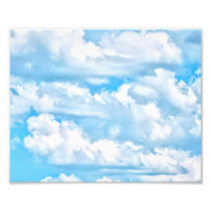 Festive Happy Sunny Clouds Background Photo Print