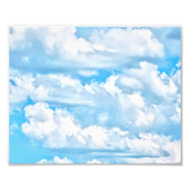 Festive Happy Sunny Clouds Background Photo Print (Front)