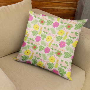 Festive Hawaiian Hula Dancer Pillow Design
