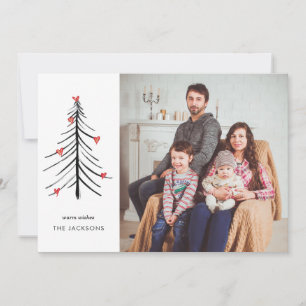 festive hearts holiday card