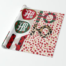 Festive "HO HO HO" Christmas Wrapping Paper with