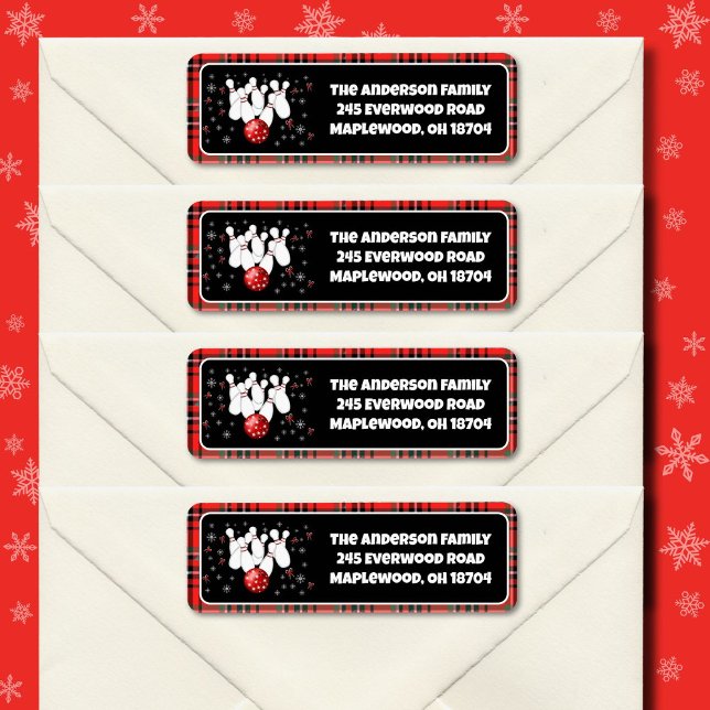 Festive Holiday Bowling Return Address  (Creator Uploaded)