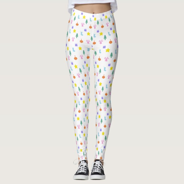 Festive Holiday Christmas Leggings Pants for Women (Front)
