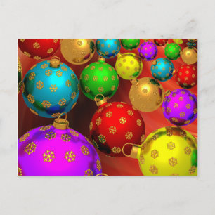 Festive Holiday Christmas Tree Ornaments Design Postcard