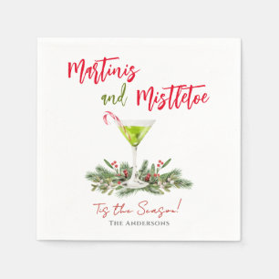 Festive Holiday Cocktails Martini Party Napkin