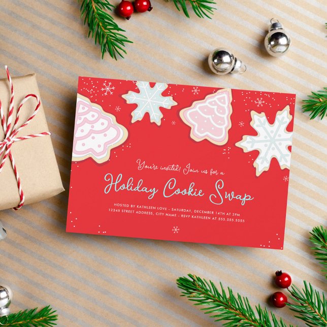 Festive Holiday Cookie Swap Party Invitation (Creator Uploaded)