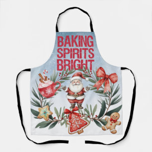 Festive Holiday Cookies & Santa Kitchen Apron