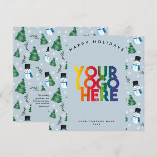 Festive Holiday Corporate Business Logo Christmas Card