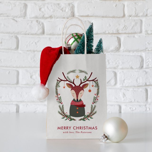 Festive Holiday Deer Small Gift Bag (Creator Uploaded)