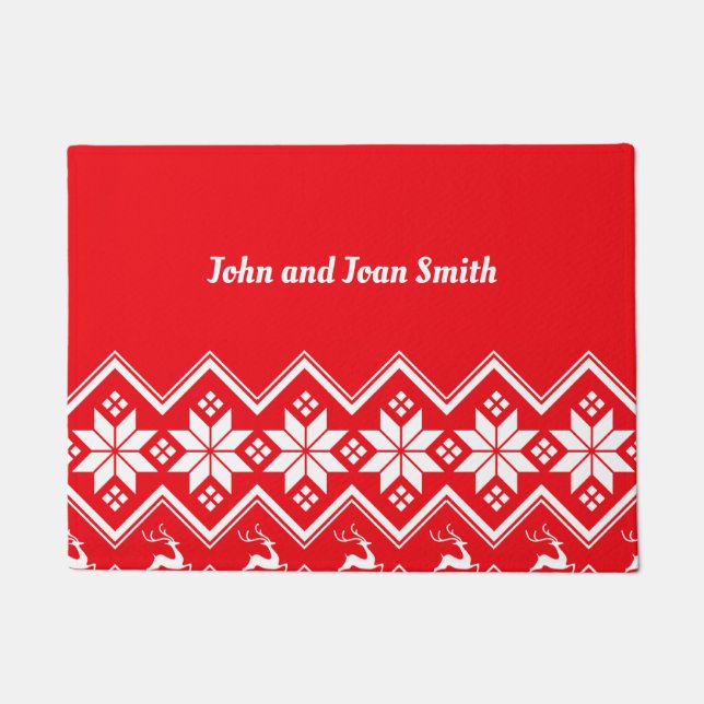 Festive holiday design template, customizable door doormat (Front)