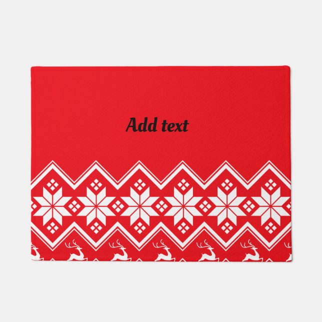 Festive holiday design template, customizable doormat (Front)