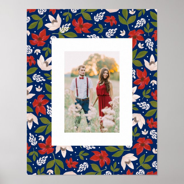 Festive Holiday Floral Poster (Front)
