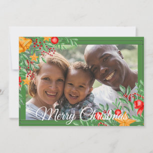 Festive Holiday frame photo Card