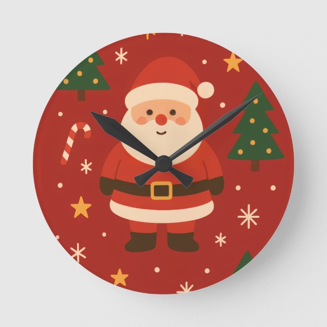 Festive Holiday Glow Round Clock (Front)