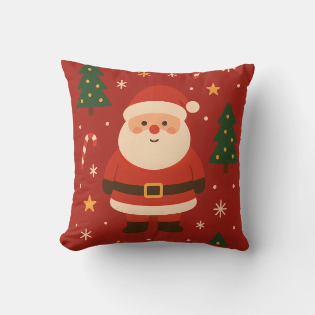 Festive Holiday Glow Throw Pillow (Front)
