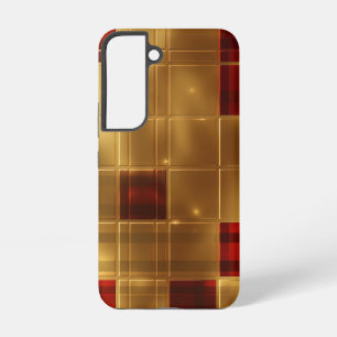 FESTIVE HOLIDAY GOLD & RED CUBES PATTERN SAMSUNG GALAXY CASE
