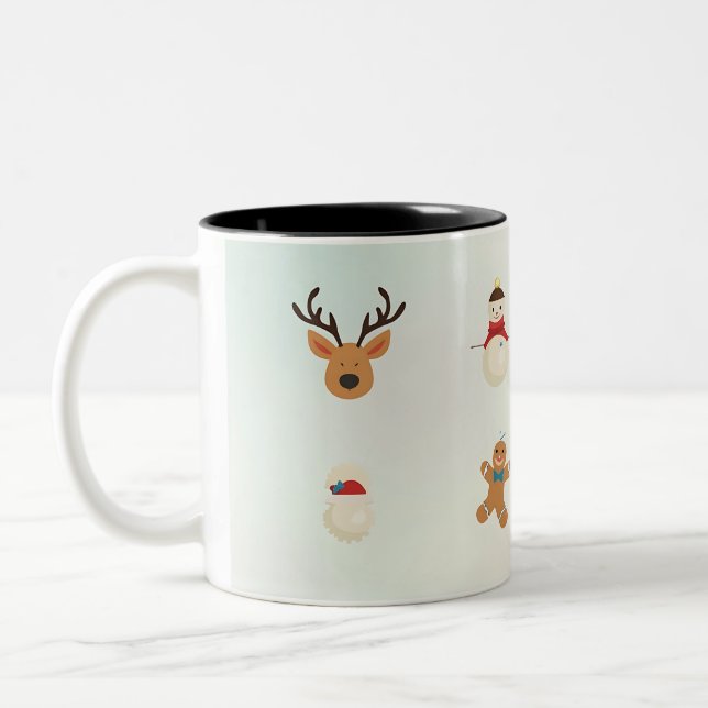 Festive Holiday Icons Coffee Mug (Left)