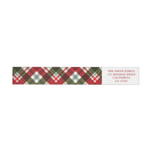 Festive Holiday Merry Christmas Red And Green Wrap Around Label