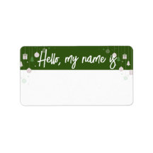 Festive Holiday Name Tag2 - Choose your color!