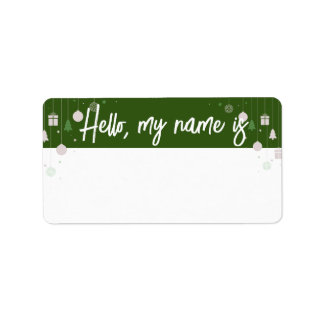 Festive Holiday Name Tag2 - Choose your color! Label