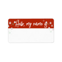 Festive Holiday Name Tag - Choose your color!