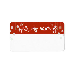 Festive Holiday Name Tag - Choose your color!