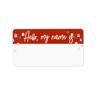 Festive Holiday Name Tag - Choose your color!