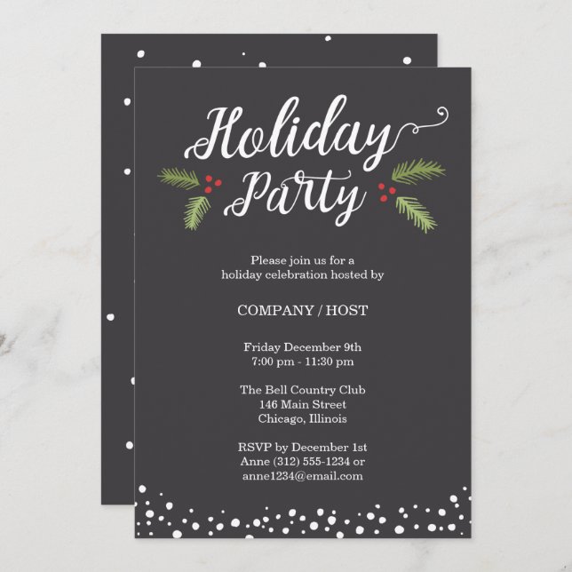 Festive Holiday Party Invitation (Front/Back)