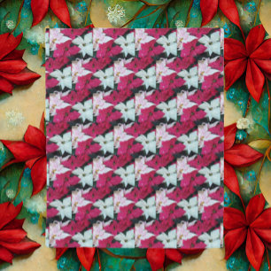 Festive Holiday Poinsettia Plants Pattern Fleece Blanket
