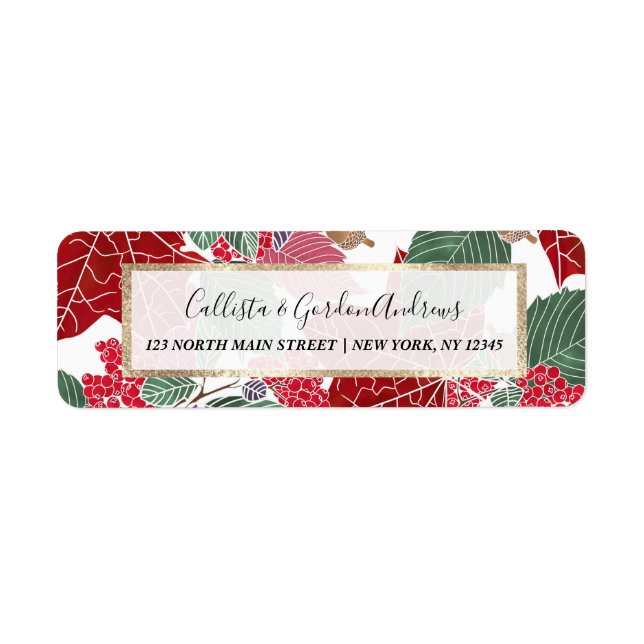Festive Holiday Red Green Pink Autumn Holly Leaves (Front)
