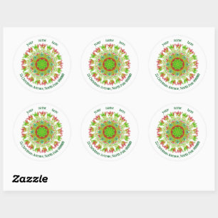 Festive Holiday Season Address Classic Round Sticker