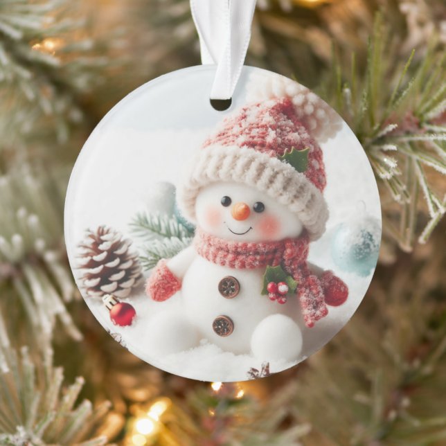 Festive Holiday Snowman Ornament (Tree)
