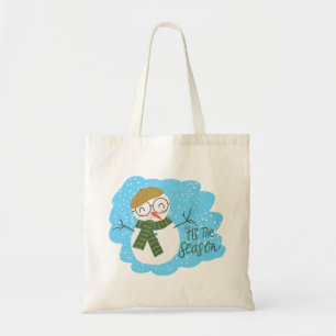 Festive Holiday Snowman Tote Bag