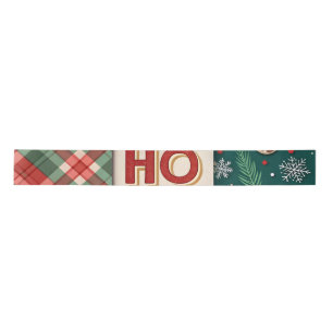 Festive Holiday Typography Patterns for Wrapping Satin Ribbon
