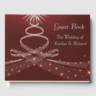 Festive Holiday Winter Wedding Guest Book