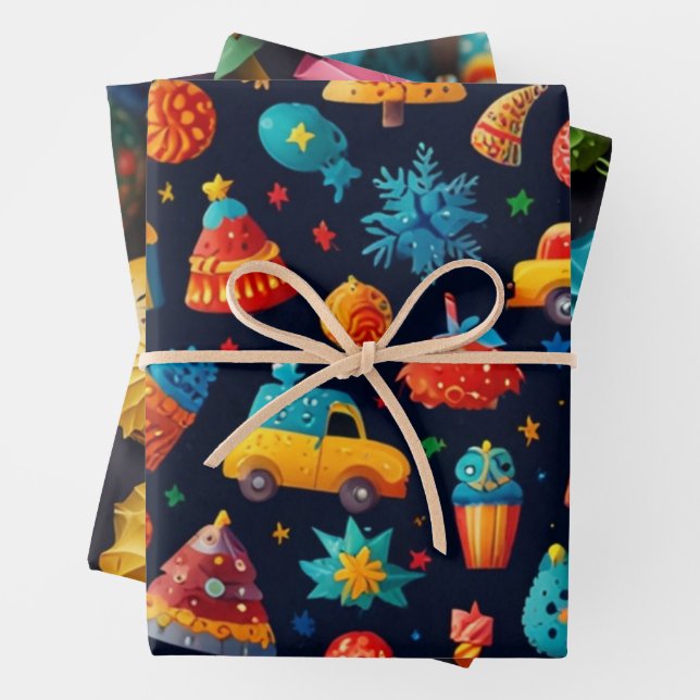 Festive Holiday Wrapping Paper (In situ)