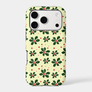 Festive Holly Berry Pattern Phone Case