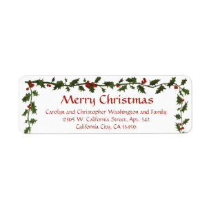 Festive Holly Greenery Simple Noël Élégant