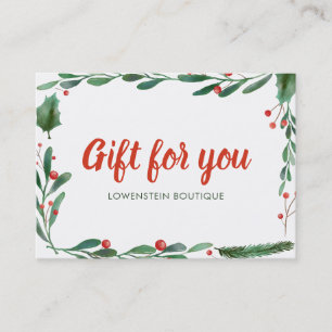 Festive Holly Leaves Christmas   Gift Certificate