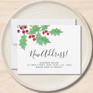 Festive Holly New Address Moving Announcement