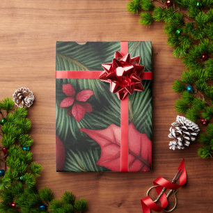 Festive Holly & Pine Christmas Wrapping Paper