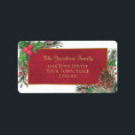 Festive Holly & Pine Holiday Return Address Label<br><div class="desc">Make your holiday mailings special with these beautiful return address labels. Printed on a larger size than the standard return address, these are perfect for affixing to the back of an envelope. The festive design features hand painted watercolor holly leaves & berries along with, pinecones, pine branches, and winter foliage....</div>