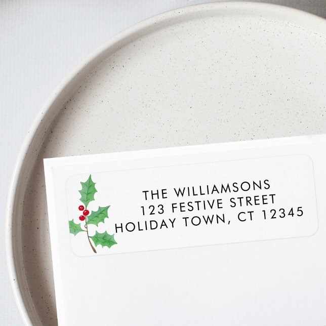 Festive Holly Return Address (Creator Uploaded)