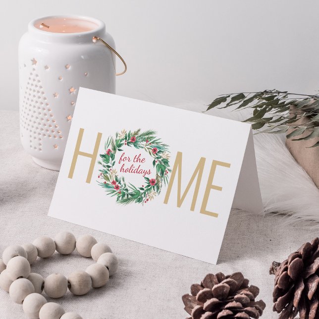Festive Home for the Holidays Carte photo de la co (Créateur téléchargé)