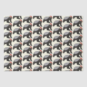 Festive Honey Badger Badass Santa Christmas Animal Tissue Paper