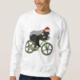 Festive Honey Badger Cycling Funny Badass Cyclist Sweatshirt